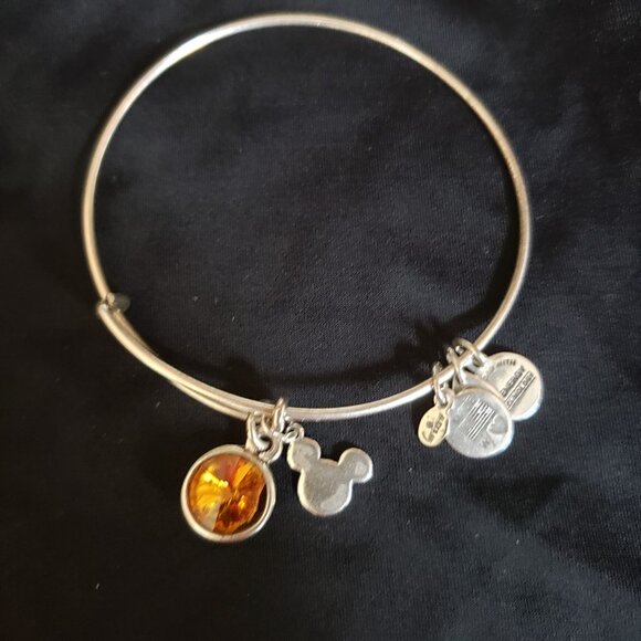Alex and Ani Jewelry - Alex and Ani Topaz Birthstone Charm  November bracelet Bangle  Mickey Mouse  348